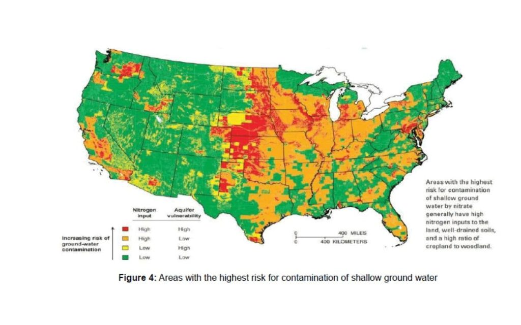 contaminación nitratos del agua EEUU