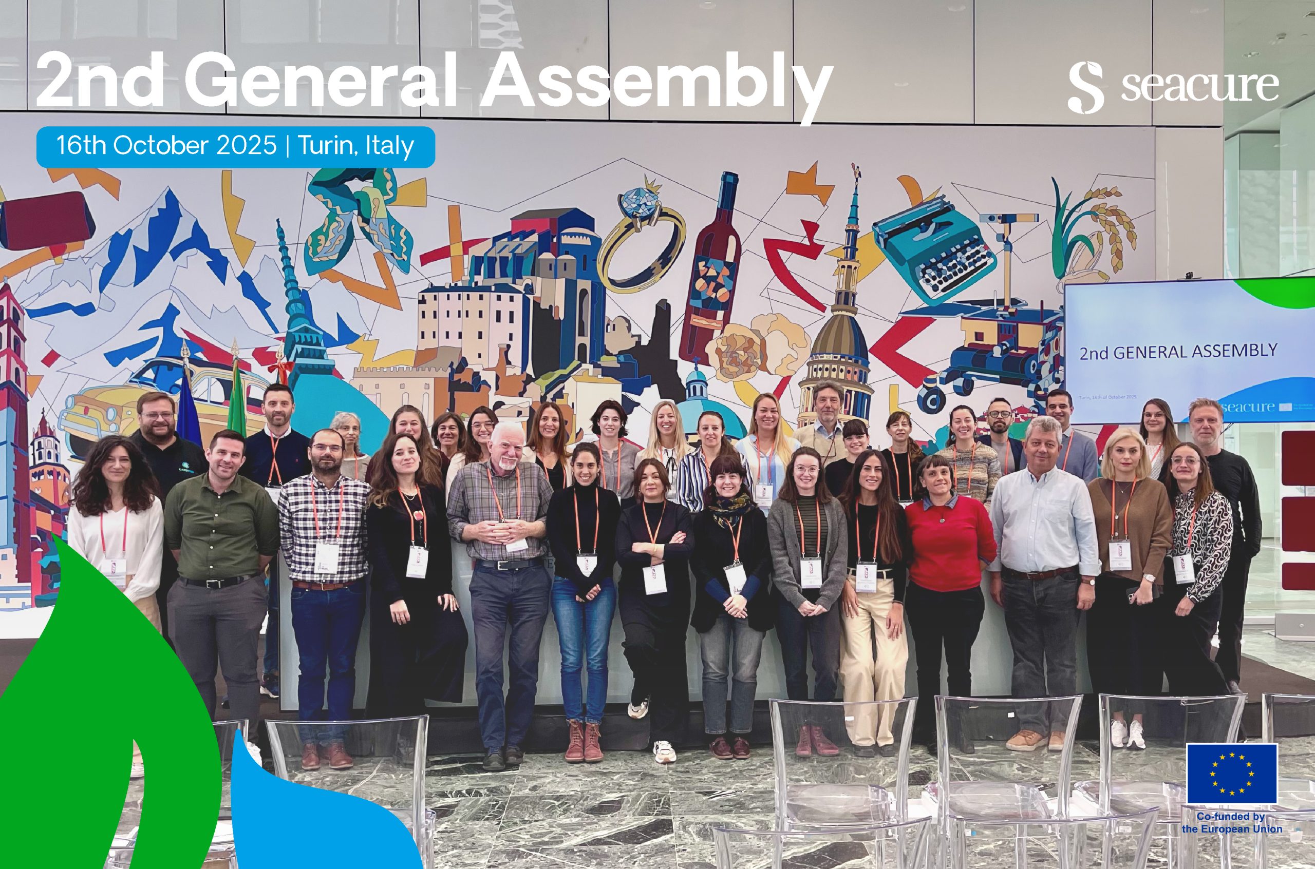 Representante de BIOBOX y socios del proyecto SEACURE durante la 2ª Asamblea General en Turín
